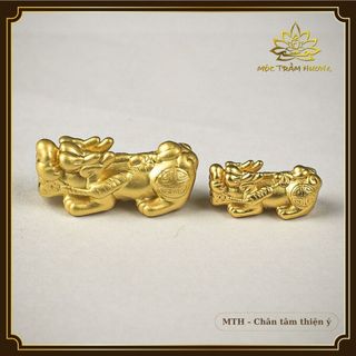 Charm Tỳ Hưu Bạc S925 Xỏ Ngang Mix Vòng Trầm Hương, Vòng Đá Phong Thủy - Mộc Trầm Hương MTH