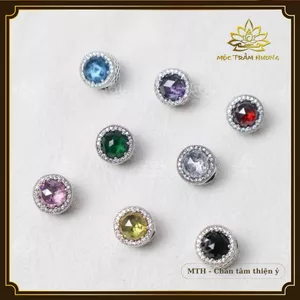 Hạt Charm Radiant Bạc S925 Đủ Màu Theo Mệnh - Mix Vòng Tay Vòng Cổ Handmade DIY | Mộc Trầm Hương MTH