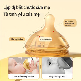 Ti giả và cọ rửa bình sữa silicon cho bé kèm ống hút và núm vú cổ rộng dụng cụ vệ sinh cọ ống hút và rửa ống hút an toàn