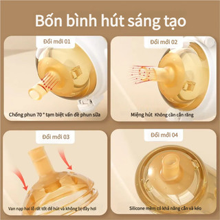 Ti giả và cọ rửa bình sữa silicon cho bé kèm ống hút và núm vú cổ rộng dụng cụ vệ sinh cọ ống hút và rửa ống hút an toàn