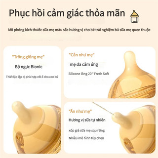 Ti giả và cọ rửa bình sữa silicon cho bé kèm ống hút và núm vú cổ rộng dụng cụ vệ sinh cọ ống hút và rửa ống hút an toàn