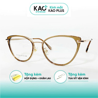 Gọng Kính Mắt Mèo Phối Gọng Kim Loại Thời Trang Nữ KAO PLUS C618