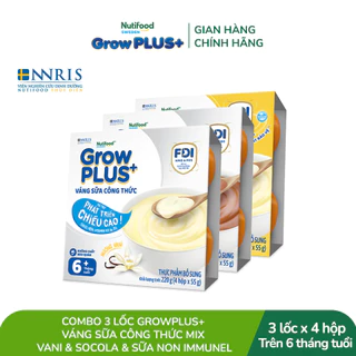 Combo mix 3 lốc GrowPLUS+ Váng sữa công thức Sữa non Immunel Hỗ trợ tăng đề kháng & Cao lớn vượt trội (55g x 12 hộp)