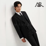 Bộ Suit nam cao cấp đen kẻ chìm hai khuy MRV674 — ảnh 3