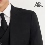 Bộ Suit nam cao cấp đen kẻ chìm hai khuy MRV674 — ảnh 5