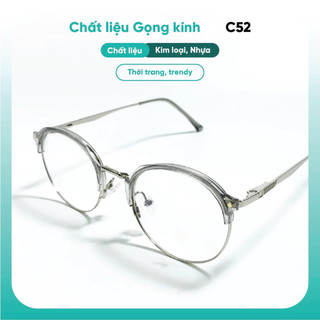 Gọng kính tròn thời trang KAO PLUS chất liệu kim loại nhựa phụ kiện thời trang C52
