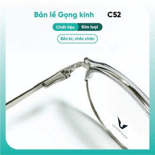 Gọng kính tròn thời trang KAO PLUS chất liệu kim loại nhựa phụ kiện thời trang C52