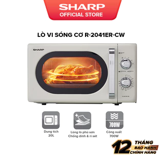 Lò Vi Sóng Cơ R-2041ER-CW – Dung Tích 20L – 2 Núm Vặn – 6 Mức Công Suất - Bảo hành 12 tháng