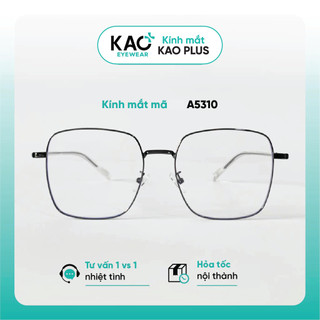 Gọng kính cận đa giác thời trang nữ KAO PLUS kim loại thanh mảnh chất lượng cao 5310