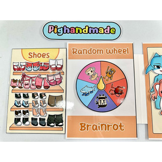 Đồ chơi bóc dán thời trang Brainrot - 5 nhân vật dễ thương - Búp bê giấy