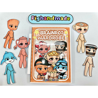 Đồ chơi bóc dán thời trang Brainrot - 5 nhân vật dễ thương - Búp bê giấy