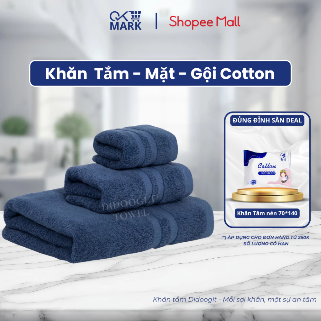 Khăn tắm DIDOOGLT 100% cotton mềm mại