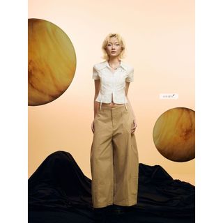 𝐎𝐫𝐢𝐚𝐧𝐧𝐚 𝐏𝐚𝐧𝐭𝐬 - Quần kaki dáng thụng ống rộng nhiennhienvintage NQD00002