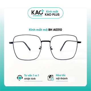 Kính mắt cận nam nữ KAO PLUS dáng vuông chất liệu kim loại nhiều màu sắc thời trang 0310