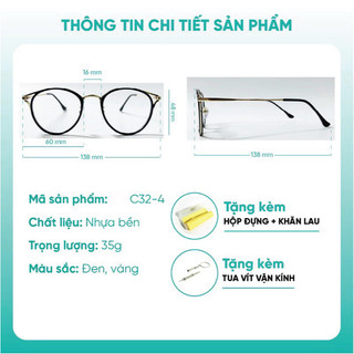 Gọng kính mắt mèo kim loại nữ KAO PLUS thiết kế phong cách phụ kiện thời trang C32-4