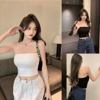 Áo ống nữ thun tăm croptop ôm body không tay màu trắng đen quyến rũ dễ phối VANISA CT035