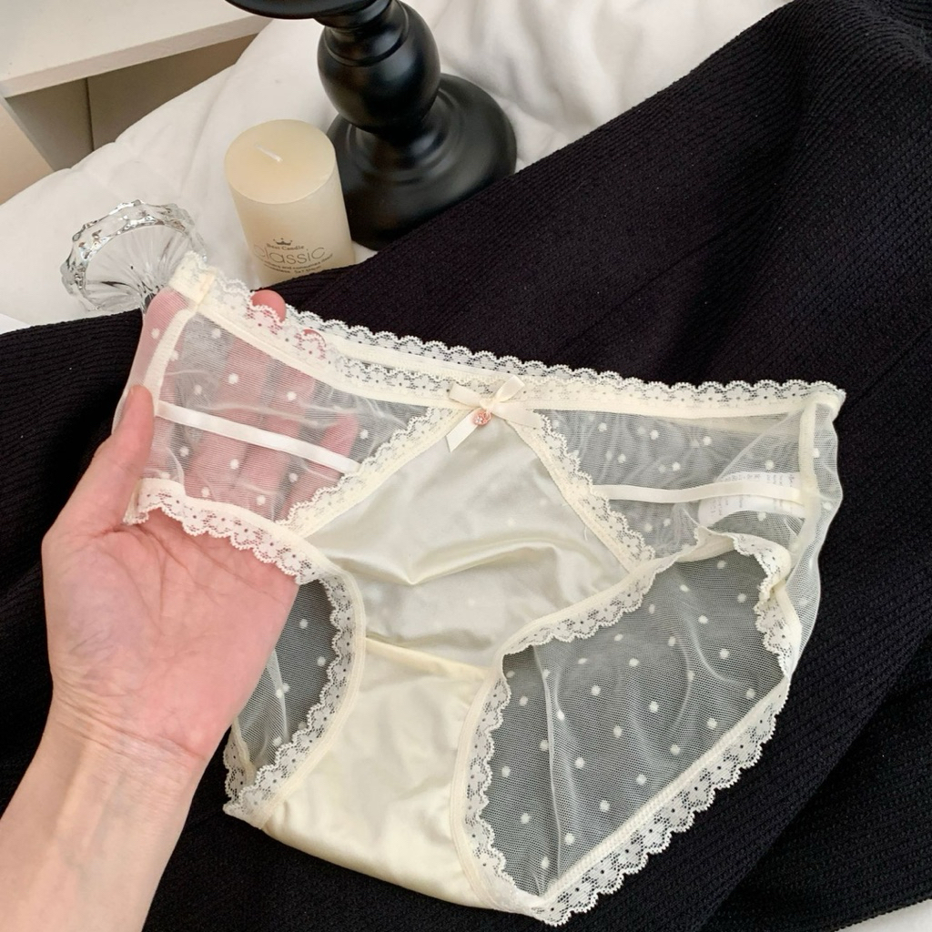 Quần lót ren mỏng nhẹ Lalaly L14, quần lót nữ mix ren lụa cao cấp, mềm mịn nâng niu làn da