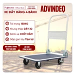 Xe đẩy hàng gấp gọn 4 bánh 150kg nhập khẩu ADVINDEQ TL-150, xe kéo hàng sàn thép bánh cao su chống ồn, bảo hành 1 năm — ảnh 1