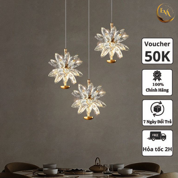 Đèn thả pha lê EVA APT502 kiểu dáng hiện đại trang trí phòng khách, phòng ngủ, phòng ăn, quán cafe bảo hành 12 tháng
