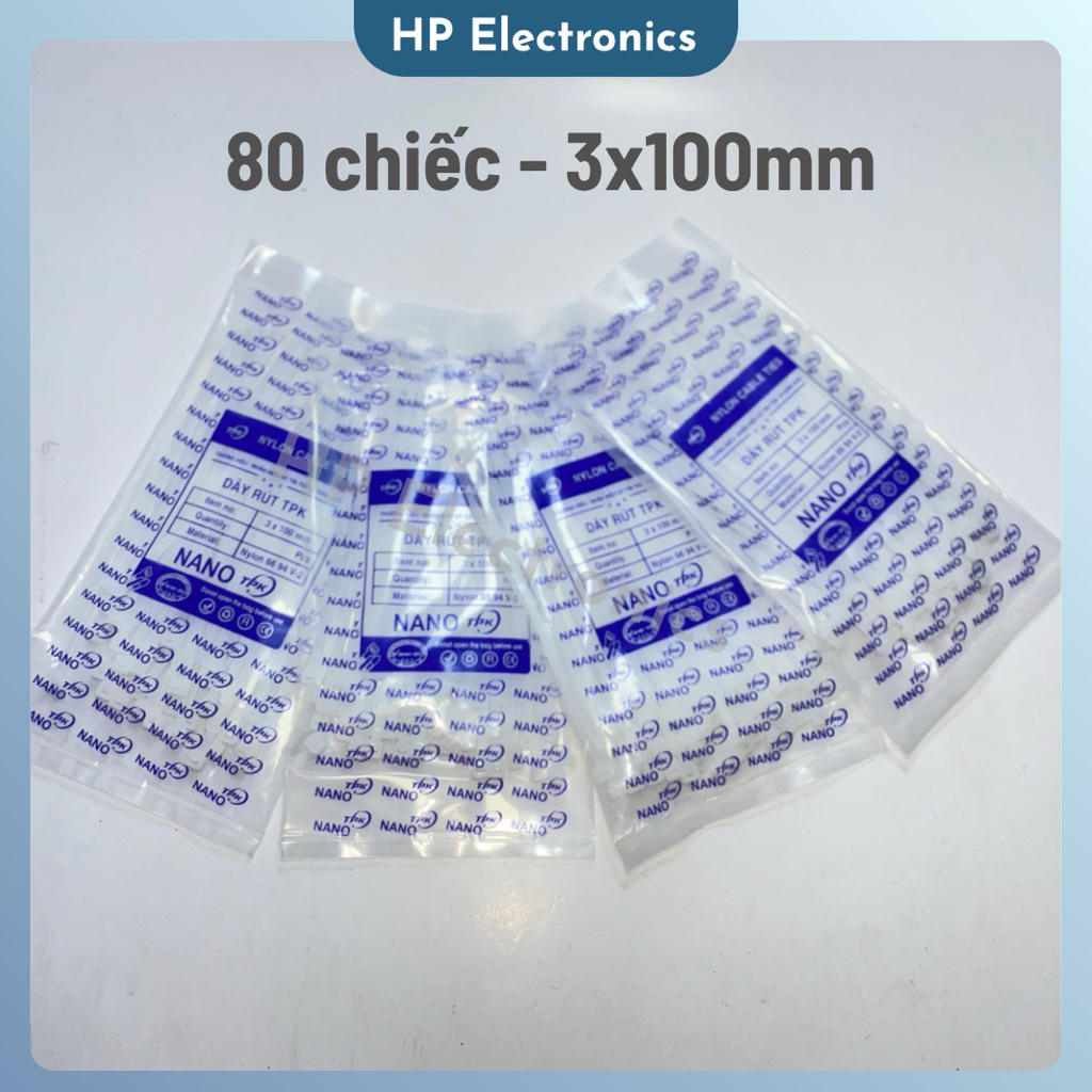 Túi 80 Dây Thít, Dây Rút, Lạt Nhựa Siêu Bền, Có Đủ Các Cỡ