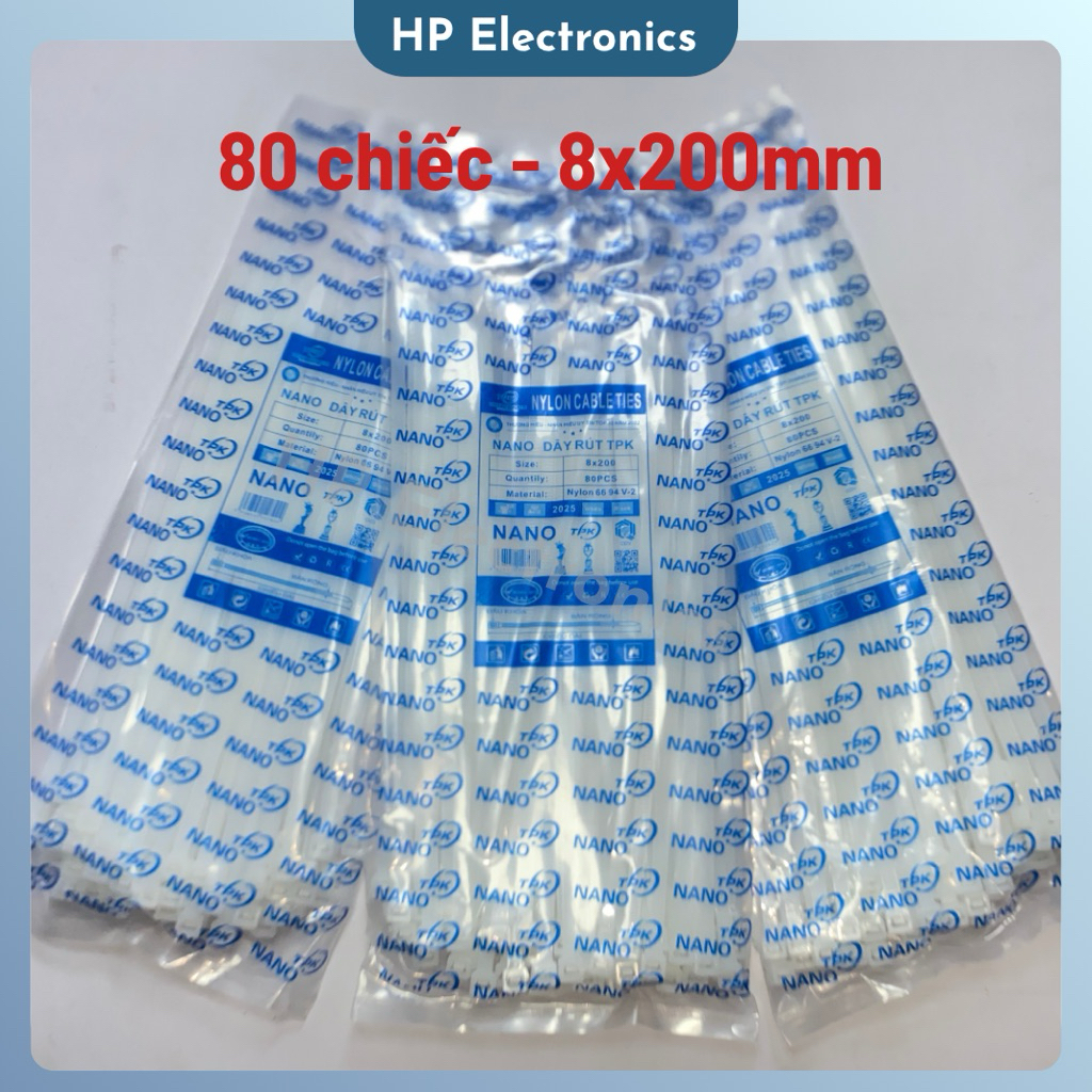 Túi 80 Dây Thít, Dây Rút, Lạt Nhựa Siêu Bền, Có Đủ Các Cỡ