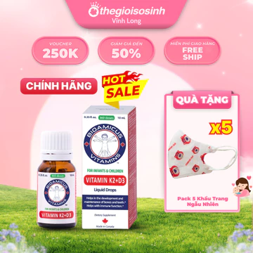 [✨RẺ VÔ ĐỊCH✨] BioAmicus Vitamin D3K2 MK7 Bổ Sung Vitamin D3 K2 Cho Bé Hỗ Trợ Xương Răng Phát Triển 10ml SSVL