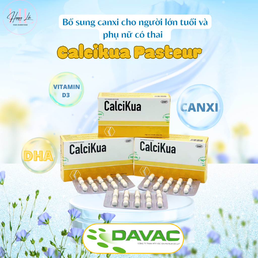 ✅[Chính hãng] Viên uống bổ sung canxi phòng ngừa loãng xương Calcikua sx bởi Viện Pasteur Đà Lạt