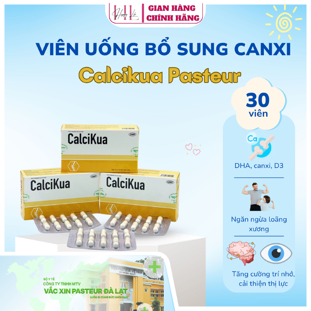 ✅[Chính hãng] Viên uống bổ sung canxi phòng ngừa loãng xương Calcikua sx bởi Viện Pasteur Đà Lạt