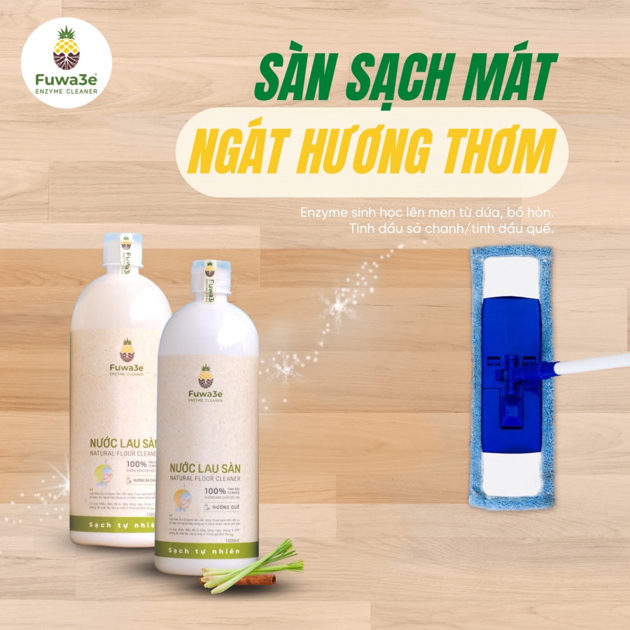 Nước Lau Sàn Fuwa3e, Nước Lau Nhà Sinh Học Hữu Cơ An Toàn Hương Quế, Chanh Xả Xua Đuổi Côn Trùng