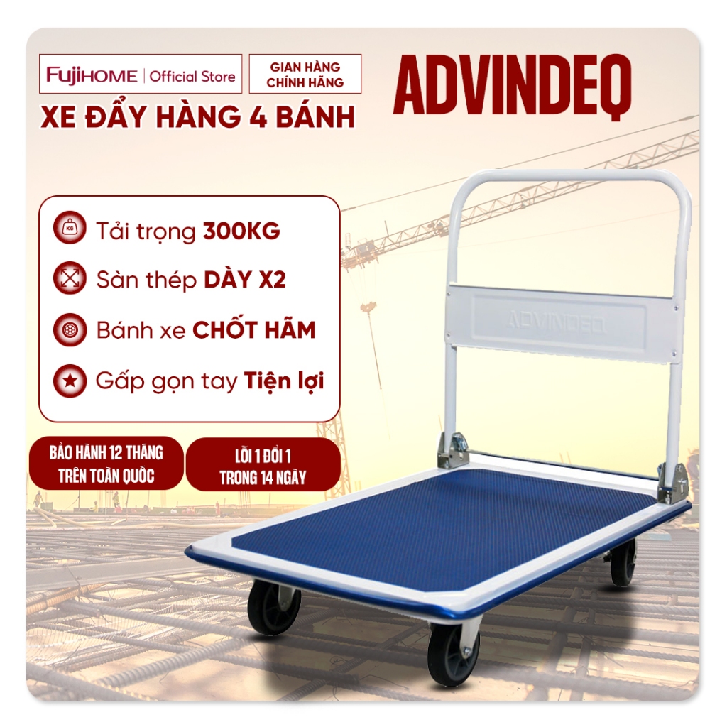 Xe đẩy hàng 4 bánh 150KG - 300kg gấp gọn Nhập Khẩu ADVINDEQ bánh xe ...