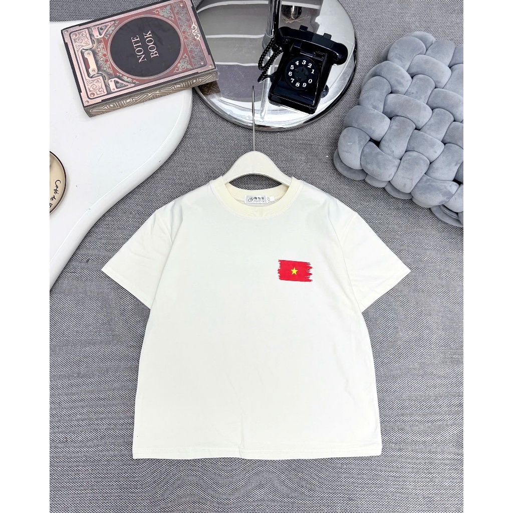 Set áo thun cờ đỏ sao vàng phù hợp trong các dịp lễ lớn, sự kiện, chất cotton co giãn 4 chiều mềm mịn size từ 12-8