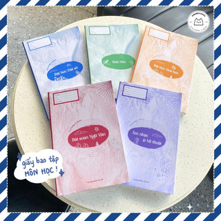 [LẺ] Giấy Bao Tập, Bao Vở, Bao Sách Môn Học Phong Cách Minimal Retro | Thiết kế bởi Pinandschool