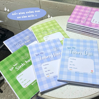 [LẺ] Giấy Bao Tập, Bao Vở, Bao Sách Môn Học Phong Cách Caro Pastel Dream | Thiết kế bởi Pinandschool