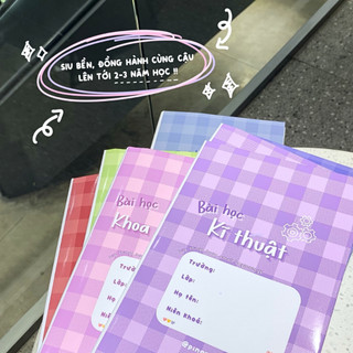 [LẺ] Giấy Bao Tập, Bao Vở, Bao Sách Môn Học Phong Cách Caro Pastel Dream | Thiết kế bởi Pinandschool