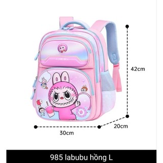 Ba lô chống gù hàng QC hình labubu ngộ nghĩnh cho các bé trai và bé gái.