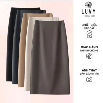 Váy Chân Váy Nữ Suông Dáng Dài 65cm CV025 - Chân Váy Công Sở Cạp Cao May Ẩn Chỉ Full Lót VinTech May Đo Luvy