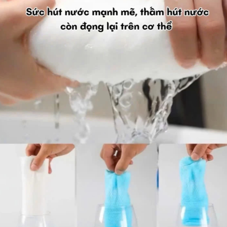 Khăn Tắm Dùng Một Lần HaDi  Sợi Vải Sinh Học Thấm Hút Mạnh Mềm Mịn Không Kích Ứng Da