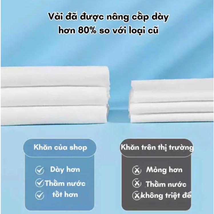 Khăn Tắm Dùng Một Lần HaDi  Sợi Vải Sinh Học Thấm Hút Mạnh Mềm Mịn Không Kích Ứng Da