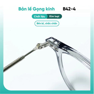 Gọng kính cận thời trang mắt tròn nam nữ chất liệu nhựa kết hợp kim loại KAO PLUS B42-4