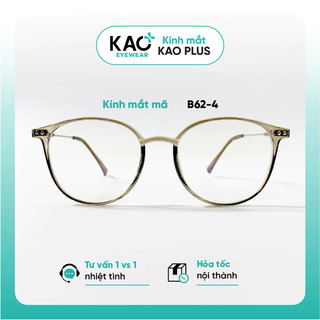 Gọng kính cận Khánh Vy form tròn gọng mảnh nhẹ chất liệu nhựa kết hợp kim loại KAO PLUS B62-4