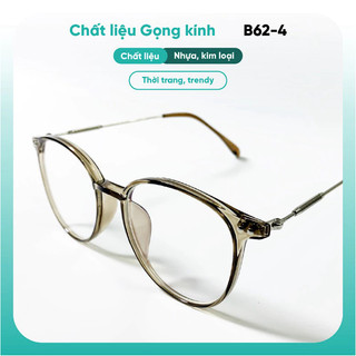 Gọng kính cận Khánh Vy form tròn gọng mảnh nhẹ chất liệu nhựa kết hợp kim loại KAO PLUS B62-4