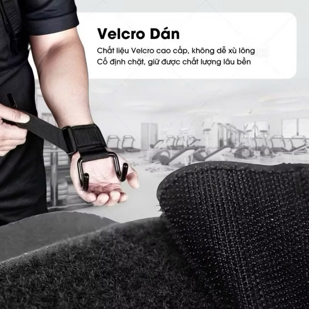 Quấn cổ tay có móc hỗ trợ tập tạ, tập xà..
