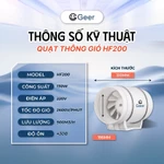 Bộ máng hút khói inox 201 GEER chính hãng – Kèm quạt thông gió và khay hứng dầu, hút mùi bếp hiệu quả, chạy êm — ảnh 6