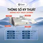 Combo máng hút khói inox201 + quạt thông gió GEER – hút mùi bếp, quạt hút khói chính hãng, an toàn, hiệu quả, tiết ki — ảnh 7
