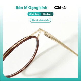 Gọng kính dáng tròn nữ chất liệu kim loại nhiều màu sắc KAO Plus thời trang cao cấp giả cận C36-4