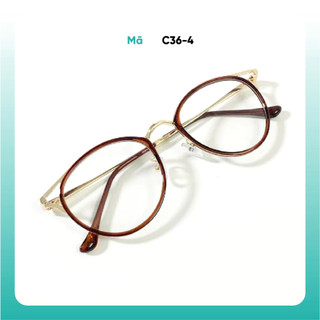 Gọng kính dáng tròn nữ chất liệu kim loại nhiều màu sắc KAO Plus thời trang cao cấp giả cận C36-4
