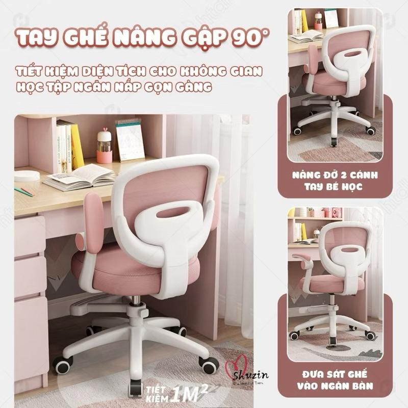 Ghế xoay làm việc, học bài , ghế học sinh chống gù cao cấp