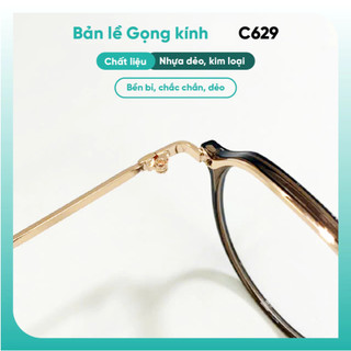 Gọng kính cận tròn thời trang nữ KAO PLUS chất liệu nhựa kim loại chắc chắn bền bỉ C629