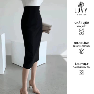 Váy Chân Váy Nữ Bút Chì Dáng Dài CV042 - Chân Váy Công Sở GYOM Hàn Quốc Cạp Cao Vải VinTech 2 Lớp May Đo Luvy