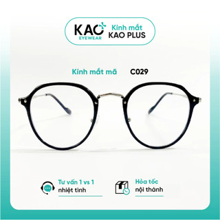 Kính cận thị nữ kim loại chất lượng cao KAO PLUS form tròn dễ thương C029